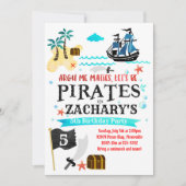海賊の誕生日パーティー招待状 海賊 招待状 (正面)