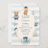 海賊の誕生日パーティー | かわいいアホイキャプテン 招待状 (正面)