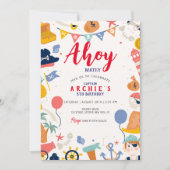 海賊の誕生日パーティーAhoy matey Boy 招待状 (正面)