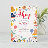 海賊の誕生日パーティーAhoy matey Boy 招待状 (スタンド正面)