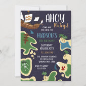 海賊の誕生日宝の地図 招待状 (正面)