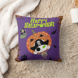 海賊の骨格猫 クッション