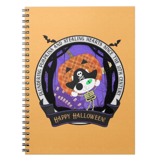 海賊の骨格猫 ノートブック (正面)