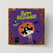 海賊の骨格猫 缶バッジ (正面)