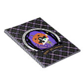 海賊の骸骨の猫と格子柄 ノートブック (右側)