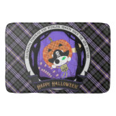 海賊の骸骨の猫と格子柄 バスマット (正面)