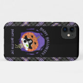 海賊の骸骨の猫と格子柄 Case-Mate iPhoneケース (裏面(横))