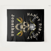 海賊の髑髏の背景 タペストリー (正面(横))