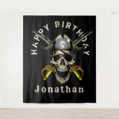 海賊の髑髏の背景 タペストリー (正面)