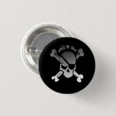 海賊の髑髏 海賊風 黒 白 カスタム 缶バッジ (正面&裏面)