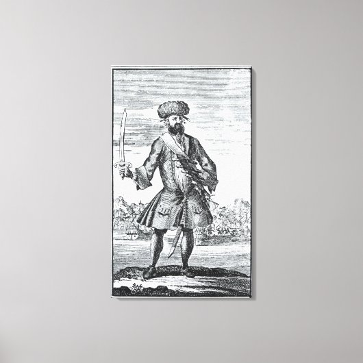 海賊の黒髭を描く、「の一般的な歴史」 キャンバスプリント (正面)