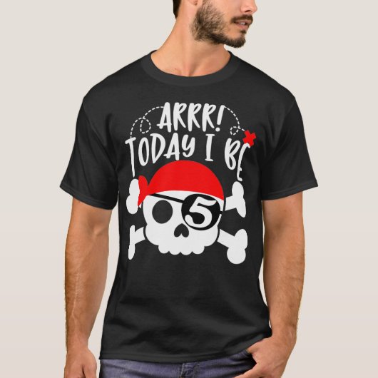海賊の5歳の誕生日パーティー 今日で5歳だ!ギフト Tシャツ (正面)
