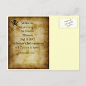 海賊はがき状のトークパーティの招待状 インビテーションポストカード (裏面)