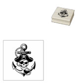 海賊はっきりしたスカルいかり-航海のデザイン ラバースタンプ (押印)