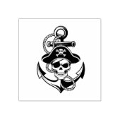 海賊はっきりしたスカルいかり-航海のデザイン ラバースタンプ (インプリント)