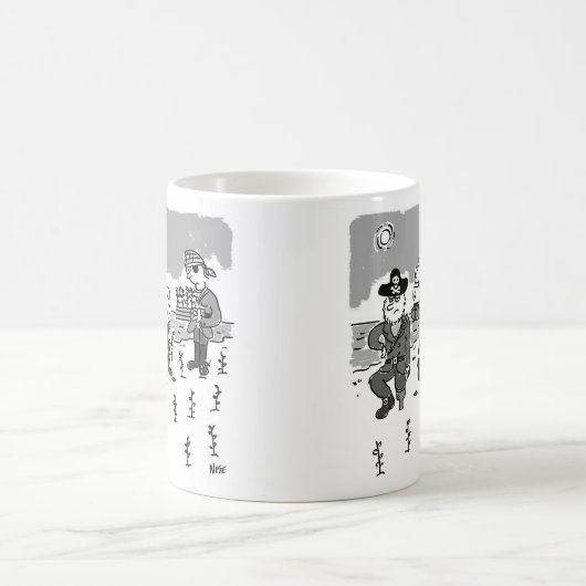 海賊はガーデニングだ。穴を作るのに使用されるペグ脚 コーヒーマグカップ (中央)