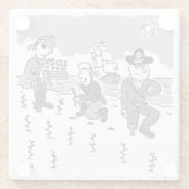 海賊は木製の脚を使ってガーデニングしている。おもしろい ガラスコースター (裏面)