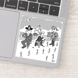 海賊は木製の脚を使ってガーデニングしている。おもしろい シール