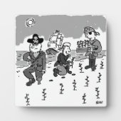 海賊は木製の脚を使ってガーデニングしている。おもしろい フォトプラーク (正面)