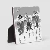 海賊は木製の脚を使ってガーデニングしている。おもしろい フォトプラーク (正面)