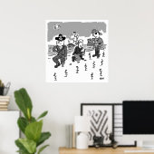 海賊は木製の脚を使ってガーデニングしている。おもしろい ポスター (ホームオフィス)