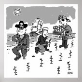 海賊は木製の脚を使ってガーデニングしている。おもしろい ポスター (正面)