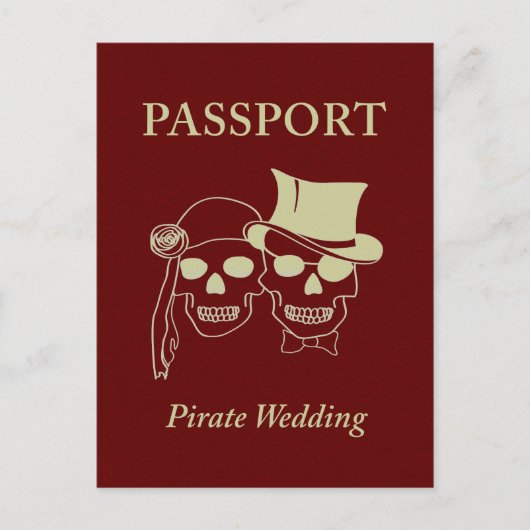 海賊へのパスポート結婚。 ポストカード (正面)