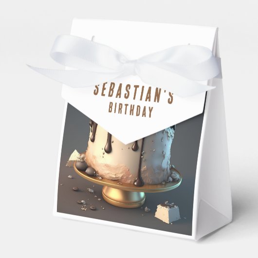 海賊をテーマにしたケーキ誕生日 フェイバーボックス (正面サイド)