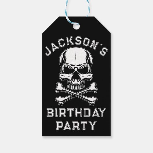 海賊をテーマにしたパーティー 大人 船のドクロ 黒 ギフトタグ (裏面)