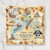 海賊をテーマにした宝石地図バースデーパーティー フェイバータグ (正面)