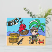 海賊をテーマにした少年の誕生日招待状 招待状 (スタンド正面)