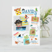 海賊をテーマにした誕生日パーティーの招待状 招待状 (スタンド正面)