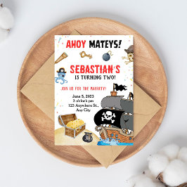 海賊をテーマにした誕生日パーティーの招待状 招待状