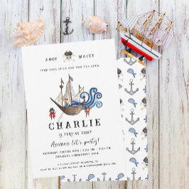 海賊をテーマにした誕生日パーティーの招待状 招待状