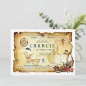 海賊をテーマにした誕生日パーティーの招待状 招待状 (スタンド正面)