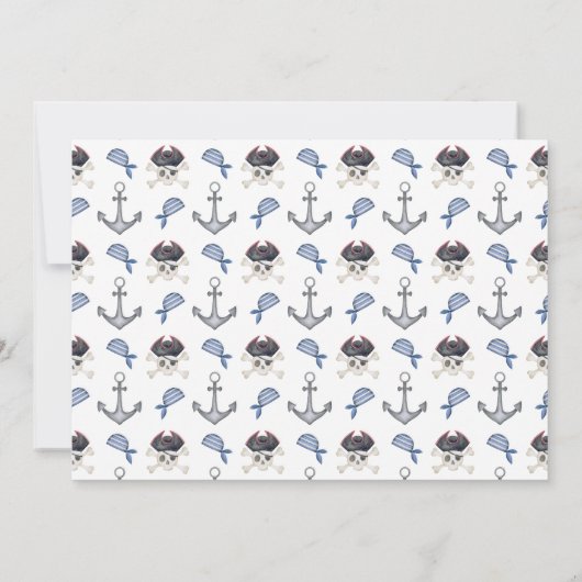 海賊をテーマにした誕生日パーティーの招待状 招待状 (裏面)