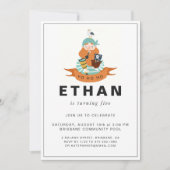 海賊をテーマにした誕生日パーティーの招待状 招待状 (正面)