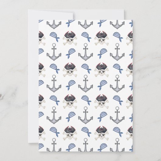 海賊をテーマにした誕生日パーティーの招待状 招待状 (裏面)