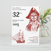 海賊をテーマにした誕生日パーティーの招待状 招待状 (スタンド正面)