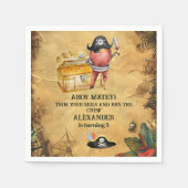 海賊をテーマにした誕生日パーティー スタンダードカクテルナプキン (正面)