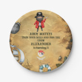 海賊をテーマにした誕生日パーティー ペーパープレート (正面)