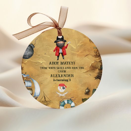 海賊をテーマにした誕生日パーティー ラウンドシール