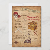 海賊をテーマにした誕生日パーティー 招待状 (正面)