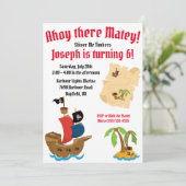 海賊をテーマにした誕生日パーティー 招待状 (スタンド正面)