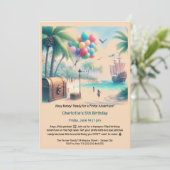 海賊をテーマにした誕生日パーティー 招待状 (スタンド正面)