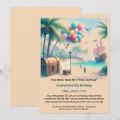 海賊をテーマにした誕生日パーティー 招待状 (正面/裏面)