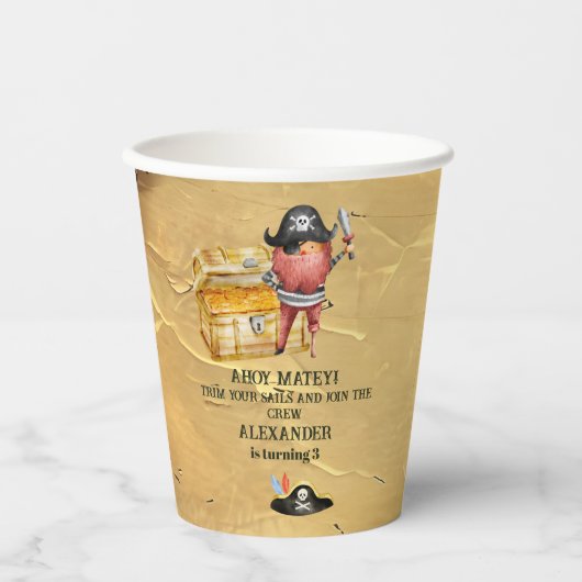 海賊をテーマにした誕生日パーティー 紙コップ (正面)