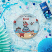 海賊をテーマにした誕生日紙プレート ペーパープレート (パーティー)