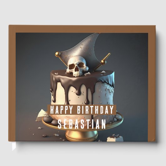 海賊をテーマにした誕生日 ゲストブック (正面)