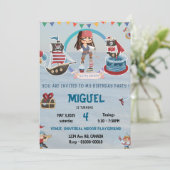 海賊をテーマにした誕生日 招待状 (スタンド正面)